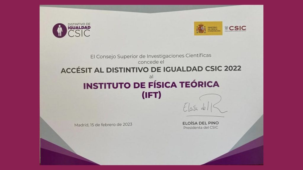 El IFT recibe el accésit del Distintivo de Igualdad del CSIC